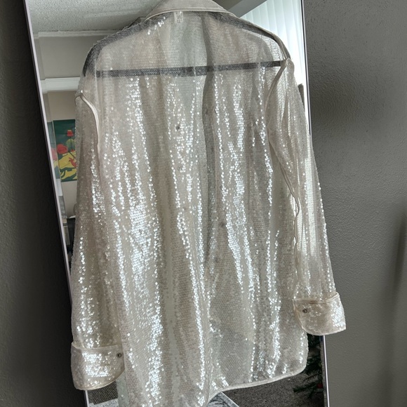 White sequined Shirt / DK - seventeen - Picture 4 of 6